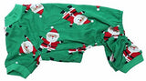 Lanyarco Santa Claus Xmas Cotton Dog Christmas Pajamas, Pet Dog Jammies Jumpshit PJS Christmas Pajamas for Dogs Large Dogs, Back 23" XLarge XL, Green