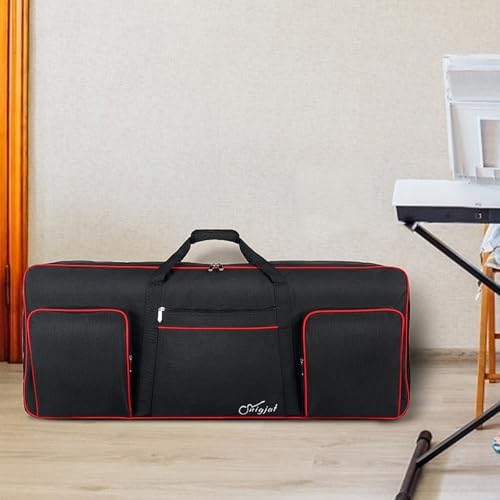 SNIGJAT 61 Key Keyboard Case Soft, Full Padded Piano Case with Handles and Adjustable Shoulder Straps, Waterproof Piano Keyboard Carrying Case with 3 Pockets for Accessories (Size: 39.5"x15.8"x4.8")