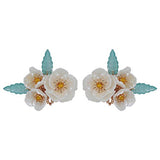 A Pair of Duckbill Clips White Pearl Flowers Hair Accessories Handmade Hair Clips for Women