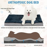 VANKEAN Dog Bed Soft Crate Pad Mat Reversible Warm& Cool, Washable Comfy Kennel Pad with Orthopedic Egg-Crate Foam for Small Medium Large Dogs, Water-Resistant Pet Bed, Grey