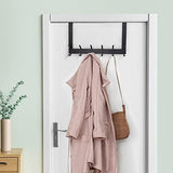 DOKU 2Pack Over The Door Hook, Heavy Duty Over Door Hanger Holder for Coat Robe Hat Clothe Towels Hanging, Bathroom Organizer Towel Rack 12 Hooks, Matte Black