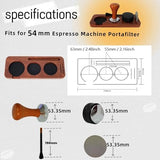 Espresso Machine Accessories,5pcs Espresso Tamper Kit,54mm Coffee Tamper Fits Breville Espresso Machine Portafilters Tools Set,Sapele Wood Tamping Station with Tamper,Leveler,Brush and Puck Screen