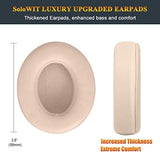SoloWIT Replacement Ear Pads Cushions for Beats Studio 2 & Studio 3 Wired & Wireless Headphones, Earpads with Soft Protein Leather, Noise Isolation Memory Foam, Added Thickness - Sand