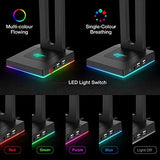 havit RGB Headphones Stand with 3.5mm AUX and 2 USB Ports, Headphone Holder for Gamers Gaming PC Accessories