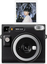 Fujifilm Instax Square SQ40 Instant Camera Vintage Black + Fuji Instax Film Value Pack (40 Sheets) + Shutter Accessories Bundle, Includes Style Compatible Carrying Case, Photo Album 80 Pockets
