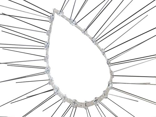 Flexible Stainless Bird Spikes with Plastic Base, Pigeon Fence (5 Feet Coverage 3 Strips)
