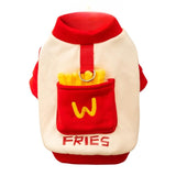 AZA Dog Halloween Costume Cotton French Fries Cosplay Clothes for Pets Hoodie Pet Shirt Boy Coat for Small Dogs Dog Cute T-Shirt Cat Girl Outfits Puppy Fall Sweaters Winter Costumes (XS,French Fries)