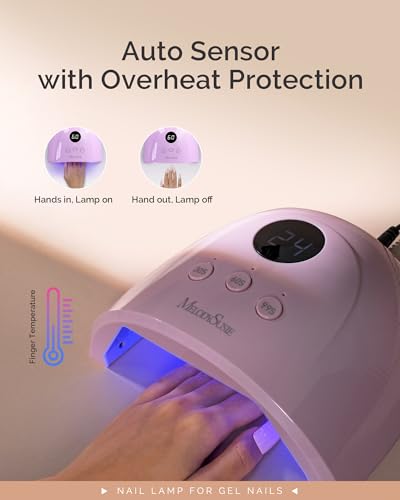 MelodySusie UV Nail Lamp, Plus30F UV Light for Gel Nails LED Nail Dryer with 3 Timer, Smart Sensor, LCD Display Fast Curing Gel Nail Polish Nail Art Tools Manicure Accessories-Purple