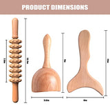 Professional Wood Therapy Massage Tools 3-in-1 Maderoterapia Kit Wooden Massager,For Body Shaping / Contouring / Cellulite Reduction / Muscle Pain Relief Wooden Tools ,Lymphatic Drainage Massager