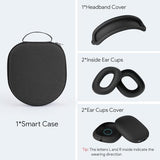 Yinke Smart Case for AirPods Max Headphones Supports Sleep Mode, with AirPods Max Silicone Earpad Cover/Ear Cups Cover and Headband Cover Anti-Scratch Accessories, Hard Organizer Portable Carry Travel