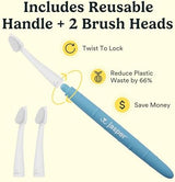 Jasper Microbrush Cat Toothbrush, Soft-Bristled Toothbrush Kit for Felines & Small Dogs, Premium Non-Slip Handle with 2 Replaceable Tooth Brush Heads, Use with Cat Toothpaste
