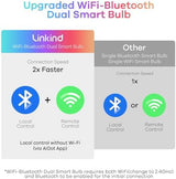 Linkind Smart Light Bulbs, Smart Bulb That Work with Alexa & Google Home, LED Light Bulbs Color Changing, 64 Preset Scenes, Music Sync, A19 E26 2.4GHz RGBTW WiFi Bluetooth Light Bulb 60W, 800LM, 4Pack
