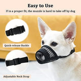 Mayerzon Dog Muzzle, Soft Mesh Muzzles for Small Medium Large Dogs Chihuahua Poodle Husky Labrador Retriever, Breathable Dog Mouth Guard for Biting Chewing Grooming, Allow Panting Drinking (S, Black)