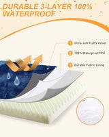 KSIIA Orthopedic Dog Bed Dog Crate Bed Waterproof Dog beds for Small Dogs Deluxe Plush Washable Dog Bed with Egg Crate Foam & Removable Cover, 23 x 17 Inch, Blue