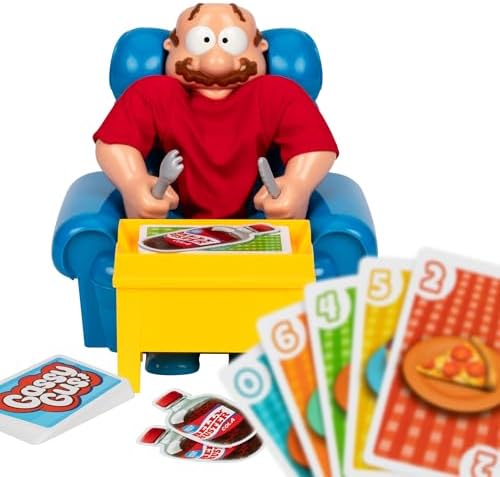 Gassy Gus, The interactive gut-busting game that's a hoot when you toot! Feed Gus gassy foods, but watch out for the big blast of gas! Packed with hilarious sounds, it's Ideal for 2-4 players ages 4+