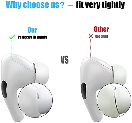 [4 Pairs] Replacement Ear Tips for AirPods Pro and AirPods Pro 2nd Generation with Noise Reduction Hole, 3 in 1 Cleaner Kit for AirPods 1 2 3 Pro/Pro 2, Silicone Ear Tips for AirPods Pro (XS/S/M/L)