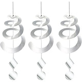 Chephon Bird Spiral Spinner Reflectors with Reflective Scare Discs - Decorative Bird Scare Device to Keep Birds Away Like Woodpeckers, Pigeons and Geese - 3 Pack with Free Hooks