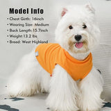 KYEESE 2Pack Waffle Dog Shirts for Small Dogs Stretchy Dog T-Shirts Lightweight Dog Tank Top Sleeveless Striped Dog Shirt Vest Breathable Cat Shirt, Large, Orange+Striped