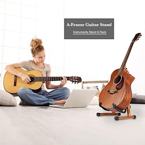Guitar Stand, Wood Acoustic Guitar Stand, Electric Guitar Stand，Bass Classic banjo Guitar Stand, Portable Guitar Stand Holder for Multiple Guitars, Guitar Accessories