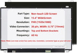 15.6'' Non-Touch 30Pin Replacement Screen Compatible with B156HAN01.1 -HW:0B/1A/3A/5A, B156HAN06.0 -HW0A/2A/1A, B156HAN06.3-0A/0B/4A/NA, FHD 1920x1080, IPS, w/Bracket Display Panel