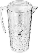 elle decor Acrylic Water Pitcher, Plastic Water Pitcher with Lid and Handle, Fridge Jug, BPA-Free, Shatter-Proof, Use for Iced Tea, Sangria, Lemonade, Juice, and Milk Beverages, 2 Liters (Clear)