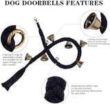 2 Pack Dog Bells for Door Potty Training, Handwoven Cotton Rope Dog Doorbell with 6 Extra Loud Bells, Adjustable Dog Door Bells for Small Medium Large Dogs to Ring to Go Outside, Black
