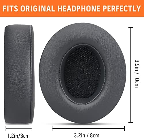 GVOEARS Replacement Ear Pads for Beats Studio 3, Ear Cushions for Beats Studio 2&Studio 3 Wired & Wireless Not Fit Beats Solo On-Ear Headphone with Stronger 3M Adhesive Tape Thicker Memory Foam(Grey)