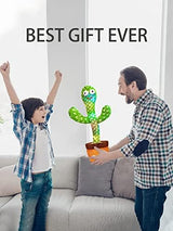 Talking Cactus Toy with LED 120 English Songs, Singing Musical Toy, Tummy Time Toy Baby Mimicking Repeats What You Say (Audio Recording & Retelling)