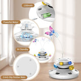 Cat Toys, 4-in-1 cat Interactive Toy for Indoor Rechargeable Automatic with Fluttering Butterfly Random Moving for Bored Indoor Adult Cats Kittens All Breeds White