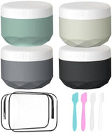 Travel Containers for Toiletries, Silicone Cream Jars TSA Approved 2.5oz Travel Size Containers with Toiletry Bag, Wide Mouth Leak-proof Travel Accessories with Lid for Cosmetic Cream