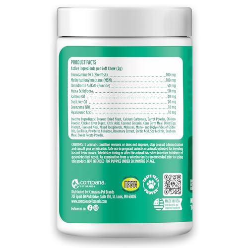 Doggie Dailies, Hip and Joint Supplement for Dogs, Glucosamine Chondroitin, Premium Hip and Joint Chews for Dogs All Breeds & Sizes, Dog Vitamins and Supplements, (Chicken) 225 Chews