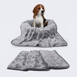 Luciphia 1 Pack 6 Dog Blankets Cat Soft Fluffy Fleece Pet Blanket Warm Cute Print Design Puppy Kitten Doggy Paw Grey Large(41"x31")