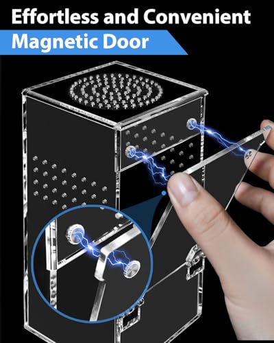 Jumping Spider Enclosure - 3x3x6 Inch Mini Tarantula Enclosure, Small Jumping Spider Accessories terrarium, Acrylic Full Transparency Child Play Tortoise Enclosure, Bug Terrarium, Spider Terrarium