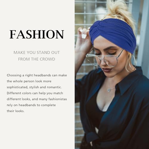 Tyfthui 8 Pack Wide Headbands for Women, Extra Large Head Wraps Hair Accessories for Women (Color E)