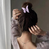 Butterfly Hair Clips - 4 Pcs Cute Non-Slip Clamps with Strong Grip for Women and Girls, 2.6" Matte Jaw Clips for Thin and Medium Hair Accessories