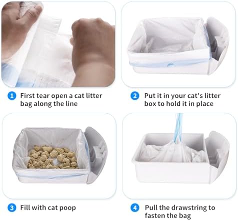 120 Count Extra Large Cat Litter Box Liners, Cat Litter Waste Receptacles Bags for Cleanpethome Self Cleaning Litter Box
