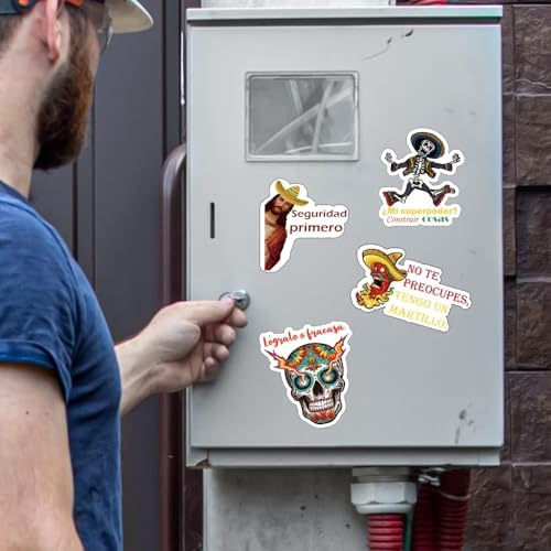 Mexican Hardhat Sticker Set - Funny Stickers Pack for Tools, Helmets, Water Bottles - Great for Men, Adults, Ironworkers, Linemen, Oilfield Workers, Electricians