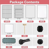 24 Panels Small Animal Playpen,Pet Playpen,C&C Cage for Guinea Pigs,Puppy Play Pen,Bunny Playpen,Indoor Outdoor Portable Metal Wire Yard Fence with Waterproof Mat