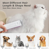 Dog Hair Vacuum & Grooming Kit 2.5L Large Capacity, Pet Grooming Vacuum with Clipper, Ideal for Shedding Dogs & Cats at Home Cleaning Tools - Purple/Pink