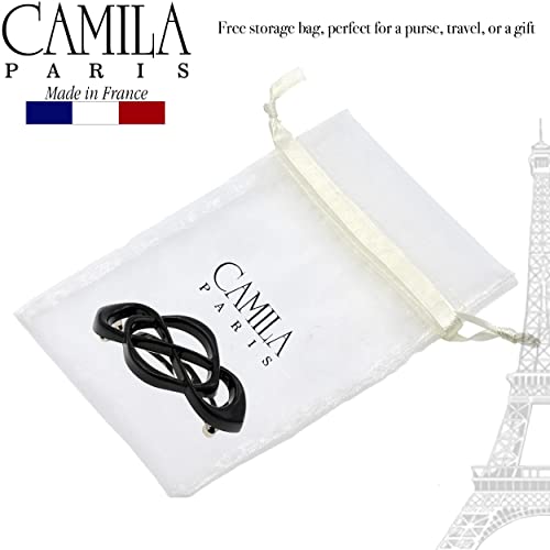 Camila Paris CP2437 French Hair Barrettes for Women Thick Hair, Hair Clip Black, Strong Hold Grip Barrette Hair Clips for Women, No Slip Styling Hair Accessories for Women, Made in France