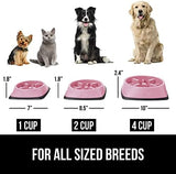 GORILLA GRIP Patent Pending Slow Feeder Dog Bowls, 4 Cup Interactive Puzzle Toy for Dogs and Cats Food Training, Keeps Pets Busy and Prevents Puppy Overeating, All Breeds, 100% BPA Free, Pink
