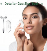 Stainless Steel Gua Sha Facial Tools Metal GuaSha Tool for Face Neck, Detailer Gua Sha Lymphatic Drainage Face Massage Tool, Christmas Gift for Women (Stainless Steel gua sha 4)