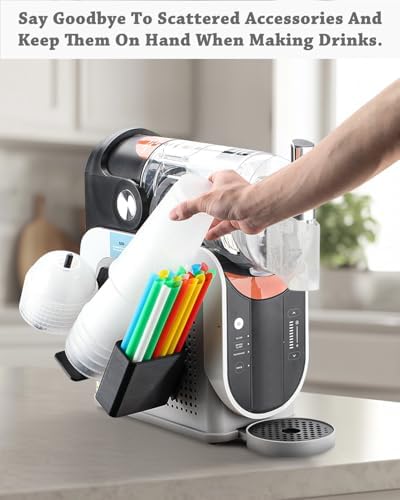 Cup Organizer for Ninja Slushie Machine FS301 & FS300-3-in-1 Side-Mounted Holder for Cups, Lids & Straws - Accessories for Ninja Slushie Machine