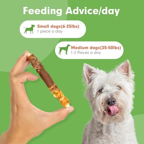 MON2SUN Dog Treats, Triple Flavor 5 Inch Chicken Liver Duck and Chicken Wrapped Rawhide Snacks for Small and Medium Dogs, 10.58 Oz (15 Count-Pack of 1)