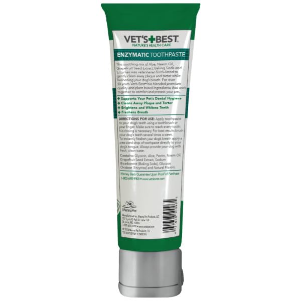 Vet's Best Enzymatic Dog Toothpaste - Teeth Cleaning and Fresh Breath Dental Care Gel - Vet Formulated - 3.5 oz Tubes (12 Pack)