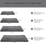 Washable Dog Bed Mat Reversible Dog Crate Pad Soft Fluffy Pet Kennel Beds Dog Sleeping Mattress for Large Jumbo Medium Small Dogs, 41 x 27 Inch, Gray