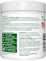 Adult Dog Tablets | Hip and Joint Supplement for Dogs with Glucosamine, Chondroitin, Hyaluronic Acid, Green Lipped Mussel | Dogs Aged 6 to 8 | 120 Count Tablets, Treat Colored