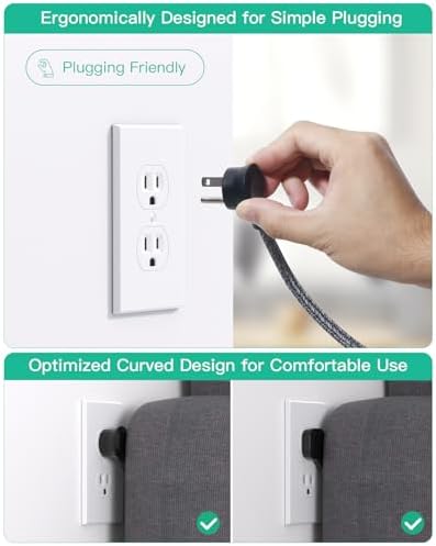 10FT Power Strip with USB Ports - Extension Cord with 3 Outlets and 3 USB Charging Ports, Flat Plug, Wall Mount, No Surge Protection for Cruise Ship Travel, Desk Accessories for Dorm Room Essentials