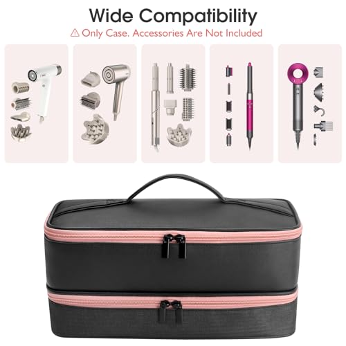 Travel Carrying Case for Hair Dryer for Shark FlexStyle Hair Dryer Bag Double-Layer Beauty Styler Organizer Hair Tool Storage Bag Hairdryer Accessories Black Case