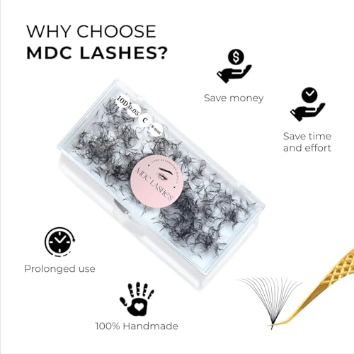 500 Promades Eyelash Fans| 5D-20D, 0.03-0.05-0.07 Thickness, C/CC/D Curls, 8-18mm| Volume Lash Extensions Premade Lash Fans Pro Pre Made False Eyelashes Pestañas Pelo A Pelo(9D-0.07-C-15)